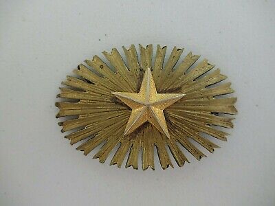 ROMANIA KINGDOM WWI GENERAL'S KEPI HAT BADGE. GILT. MEDAL. RR!!!