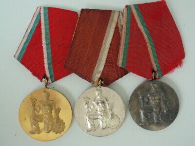 BULGARIA SOCIALIST ORDER OF LABOR 1ST, 2ND & 3RD CLASS. TYPE 1. RARE.