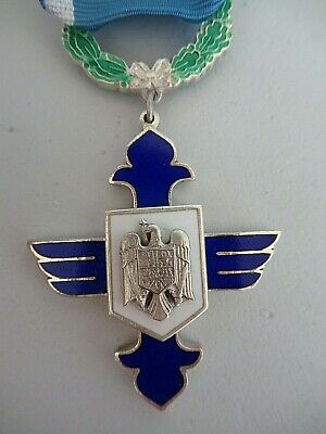 ROMANIA ORDER OF AIR FORCE BRAVERY 2000 KNIGHT GRADE. SILVER. RARE!