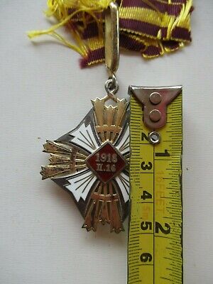 LITHUANIA ORDER OF THE GEDIMUS 3RD CLASS. TYPE 1, ENAMEL BOTH SIDES. R