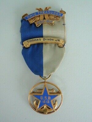 美国社会徽章 1812 美元奖章。标记、编号和命名。稀有的！