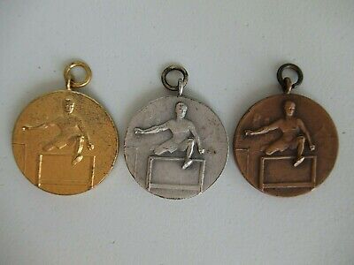 ROMANIA KINGDOM CAROL II 1932 SPORT MEDAL MEN'S HURDLES 1ST, 2ND, 3RD