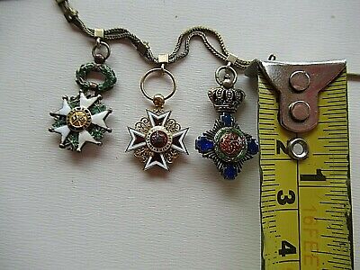 ROMANIA KINGDOM STAR GROUP OF 3 MINIATURE. TYPE 1 GROUP. MADE IN GOLD!