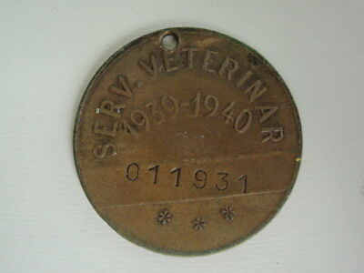 ROMANIA KINGDOM VETERINARY SERVICE MEDAL 1939-1940. NUMBERED. RARE! VF