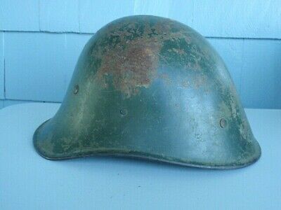 ROMANIA KINGDOM 1930'S ISSUE KING CAROL II COMBAT HELMET. MISSING EMBL