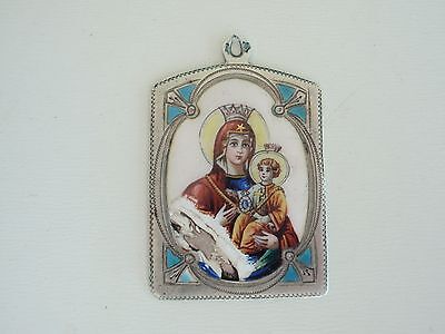 RUSSIA IMPERIAL MEDAL ICON PENDANT. SILVER/ENAMELS/HALLMARKED. VF+