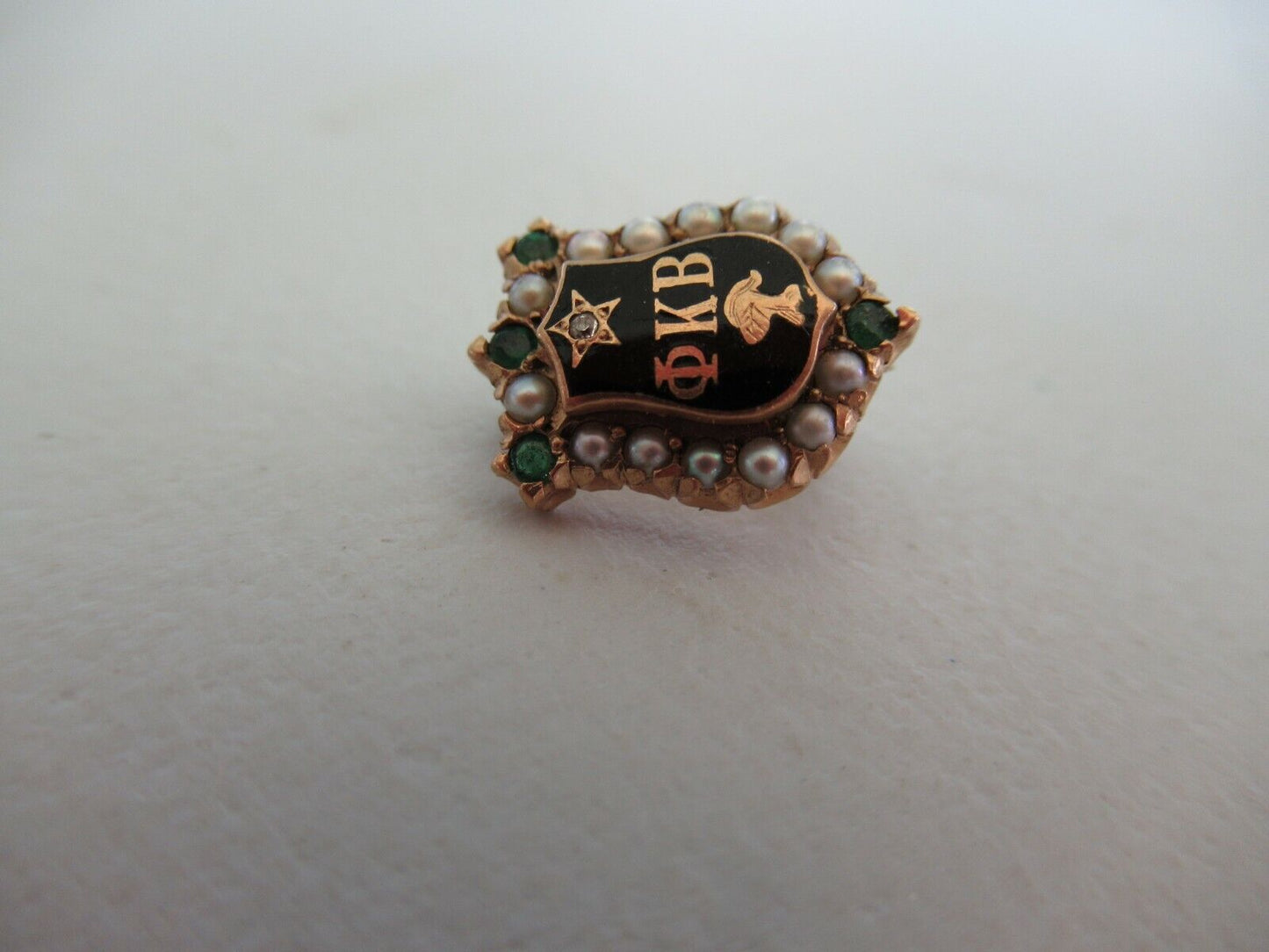 USA FRATERNITY PIN PHI KAPPA BETA. MADE IN GOLD. DIAMOND. NAMED. MARKE