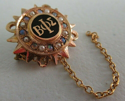 USA FRATERNITY PIN BETA PHI NU. MADE IN GOLD 10K. OPALS & PEARLS. MARK