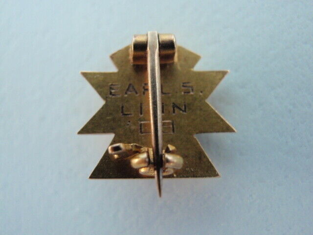 USA FRATERNITY PIN SIGMA GAMMA KAPPA. MADE IN GOLD. PEARLS. 1909. NAME