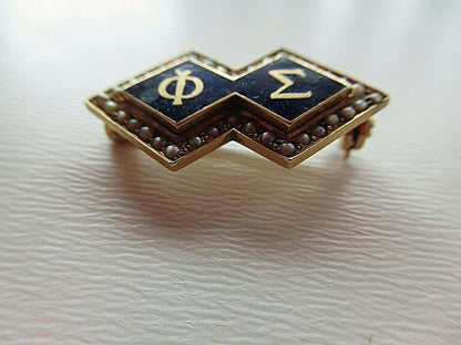 USA FRATERNITY PIN PHI SIGMA. MADE IN GOLD. NAMED. 1298