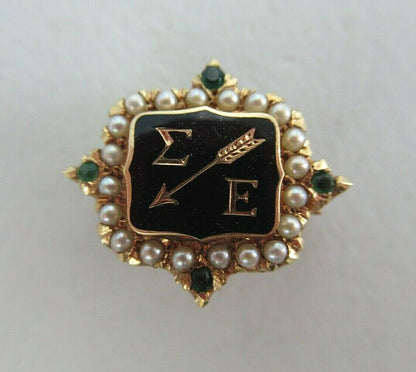 USA FRATERNITY PIN SIGMA EPSILON. MADE IN GOLD. RUBIES. 1512