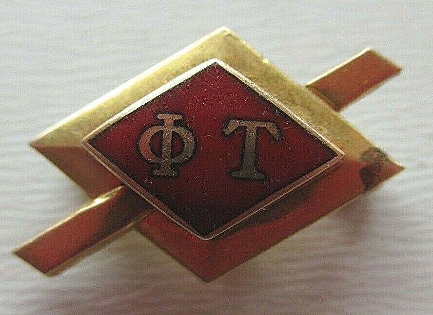 USA FRATERNITY PIN PHI TAU. MADE IN GOLD. 1954. NAMED. MARKED. 1299