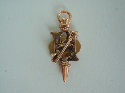 USA FRATERNITY PIN KEY OMICRON NU. MADE IN GOLD. NAMED. 1936 DATED. AL