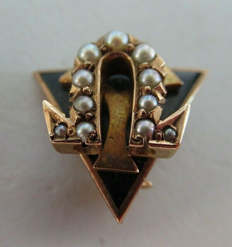 USA FRATERNITY PIN OMEGA UPSILON DELTA. MADE IN GOLD. NAMED. 1726