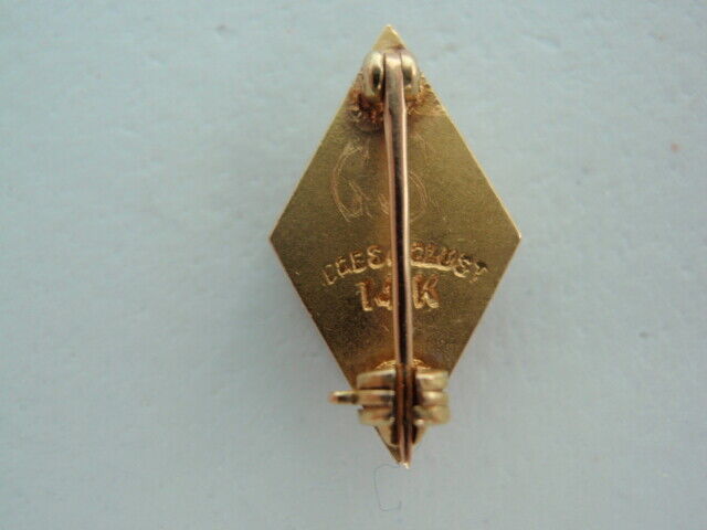 USA FRATERNITY PIN PHI NU EPSILON. MADE IN GOLD 14K. NAMED. MARKED. 43