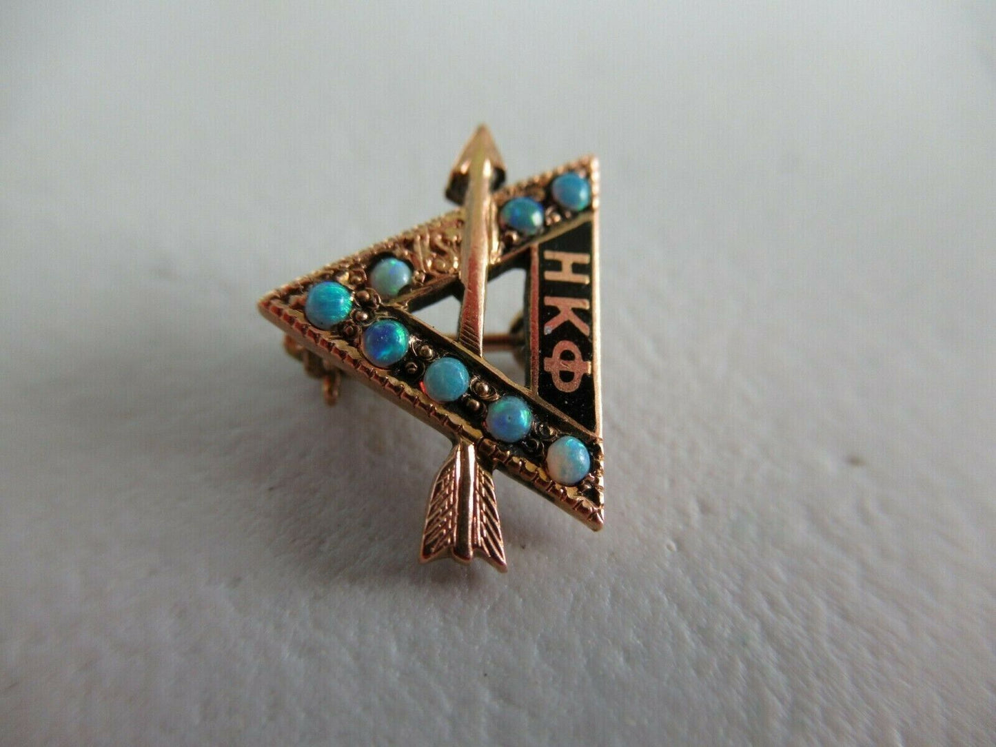 USA FRATERNITY PIN ETA KAPPA PHI. MADE IN GOLD 14K. OPALS!. MARKED. 98