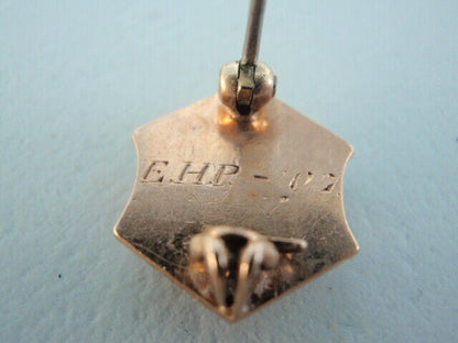 美国兄弟会 PIN SIGMA KAPPA UPSILON 。黄金制造。珍珠。 1907.N