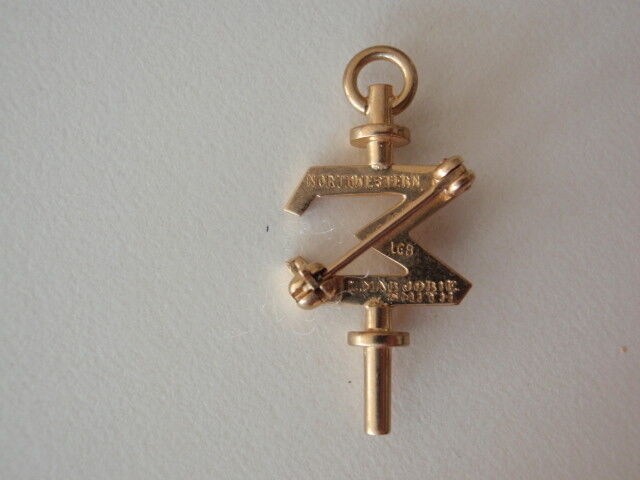 USA FRATERNITY PIN SIGMA. MADE IN GOLD. NAMED. NORTHWESTERN.  UNIV. 19