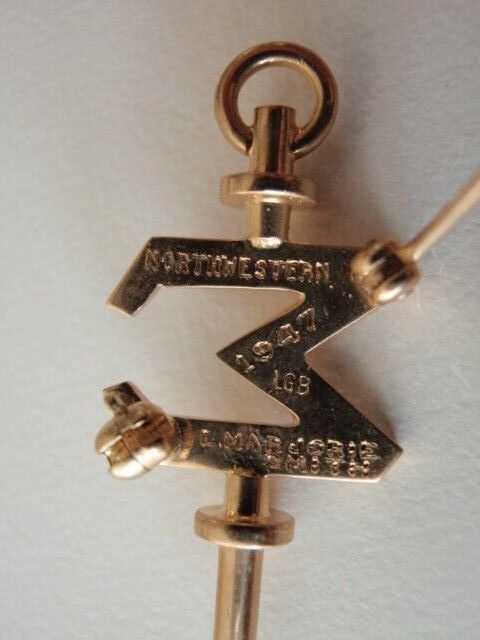 USA FRATERNITY PIN SIGMA. MADE IN GOLD. NAMED. NORTHWESTERN.  UNIV. 19