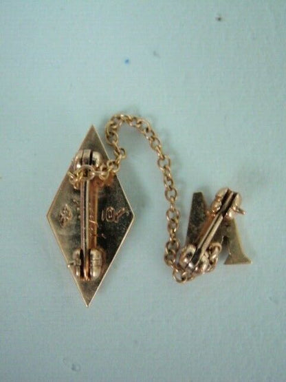 USA FRATERNITY PIN PHI DELTA RHO. MADE IN GOLD 10K. NAMED. RARE! 497
