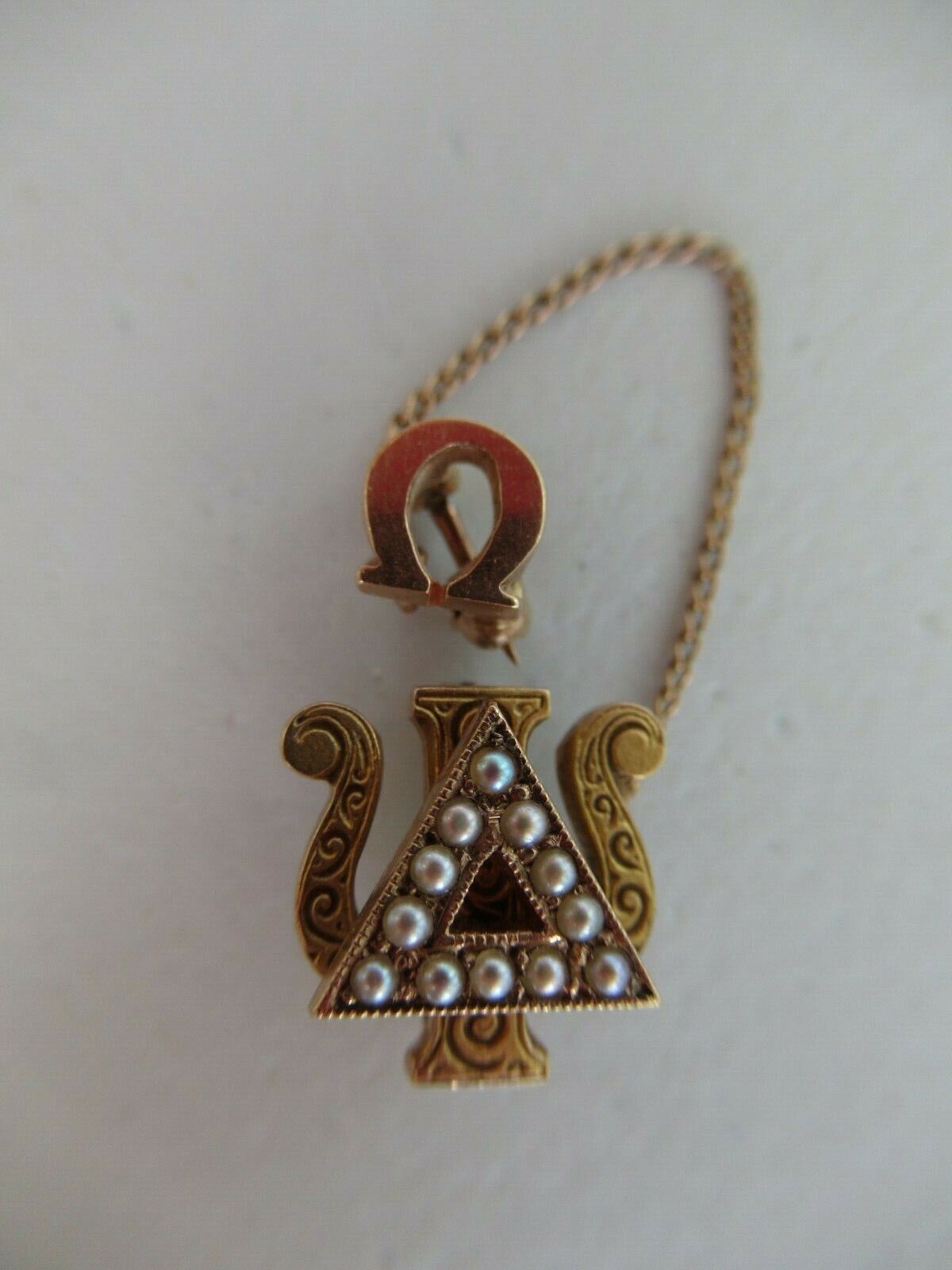 USA FRATERNITY PIN DELTA PSI. MADE IN GOLD. 856