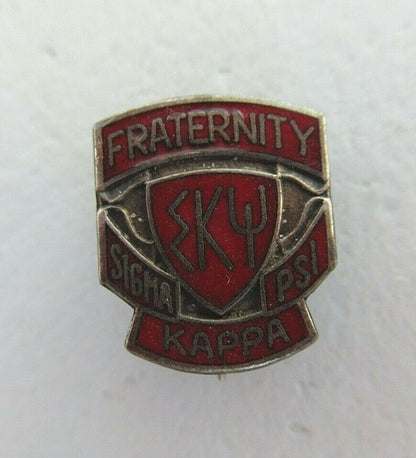 USA FRATERNITY PIN SIGMA KAPPA PSI. MADE IN SILVER. MARKED STERLING. 1