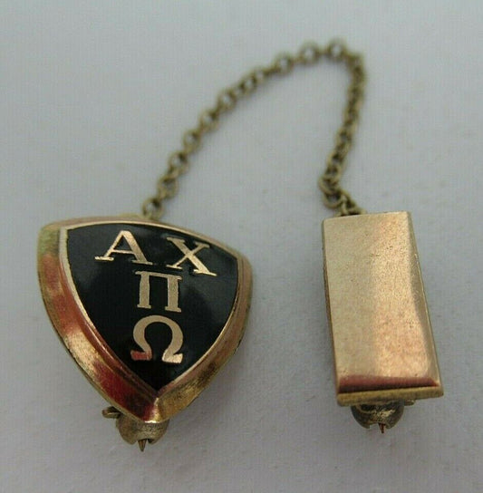 USA FRATERNITY PIN ALPHA CHI PI OMEGA. MADE IN GOLD 10K. MARKED. 1752