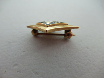 USA FRATERNITY PIN DELTA THETA TAU. MADE IN GOLD 14K. NAMED. MARKED. 1