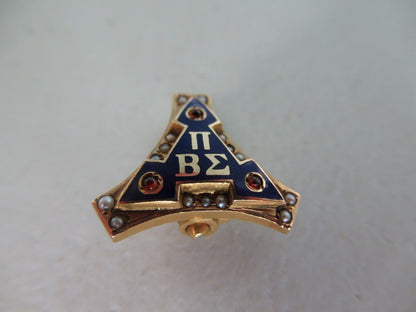 USA FRATERNITY PIN PI BETA SIGMA MADE IN GOLD 14K. NAMED. MARKED. 1035