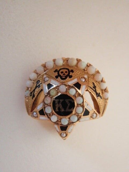 USA FRATERNITY PIN KAPPA SIGMA MADE IN GOLD W/ OPALS. HALLMARKED. 86