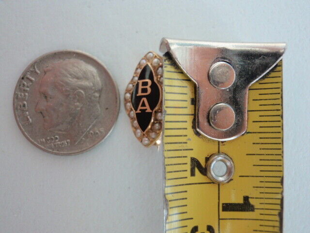 USA FRATERNITY PIN BETA ALPHA. MADE IN GOLD 14K. NAMED. 455