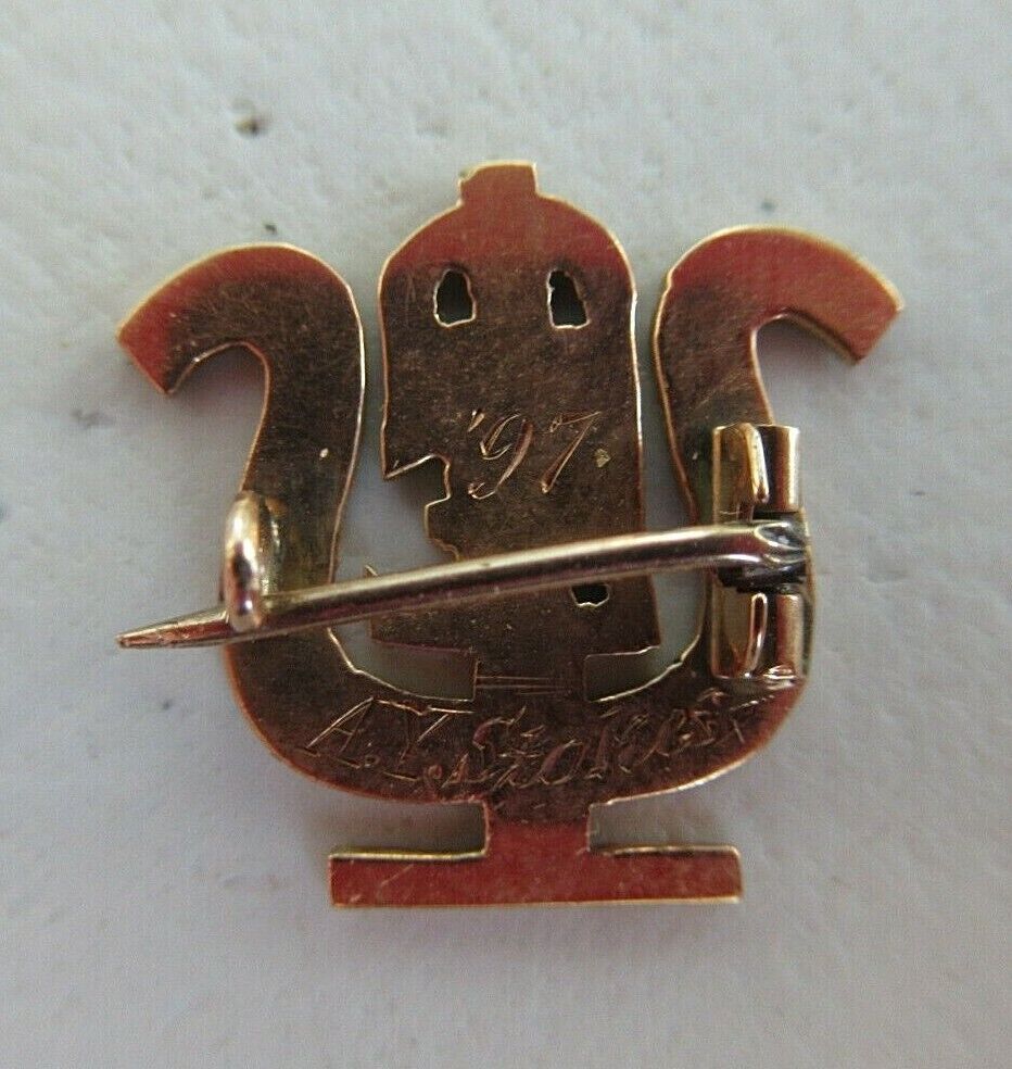 美国兄弟会 PIN PSI THETA EPSILON。黄金制造。日期为 1897 年！命名