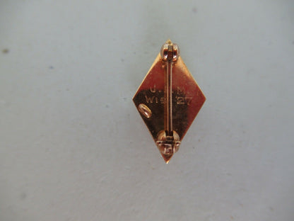 USA FRATERNITY PIN GAMMA ALPHA. MADE IN GOLD. 1927. NAMED. 840