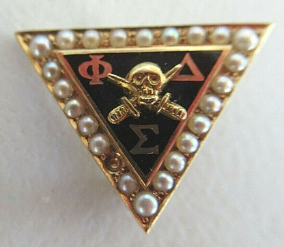 USA FRATERNITY PIN PHI SIGMA DELTA. MADE IN GOLD 14K. NAMED. MARKED. 1