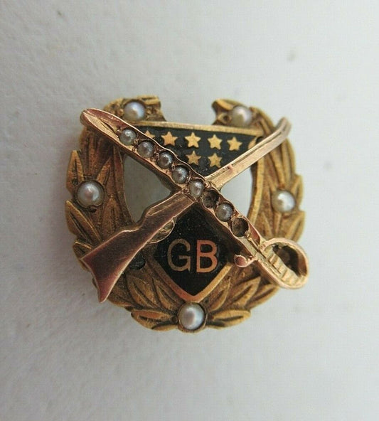 美国兄弟会甜心徽章 GB。黄金制造。已标记。第1675章