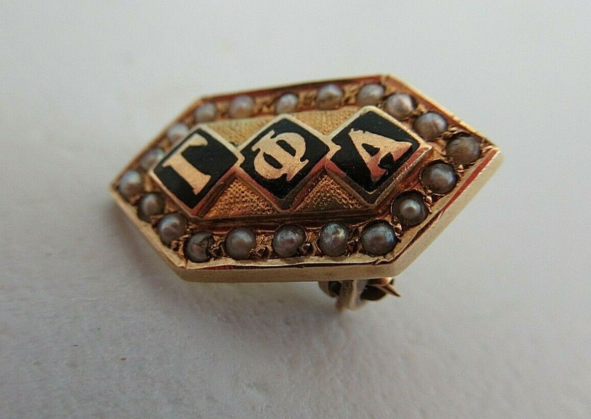 美国兄弟会 PIN GAMMA PHI ALPHA。 14K 金制成。已标记。第1448章