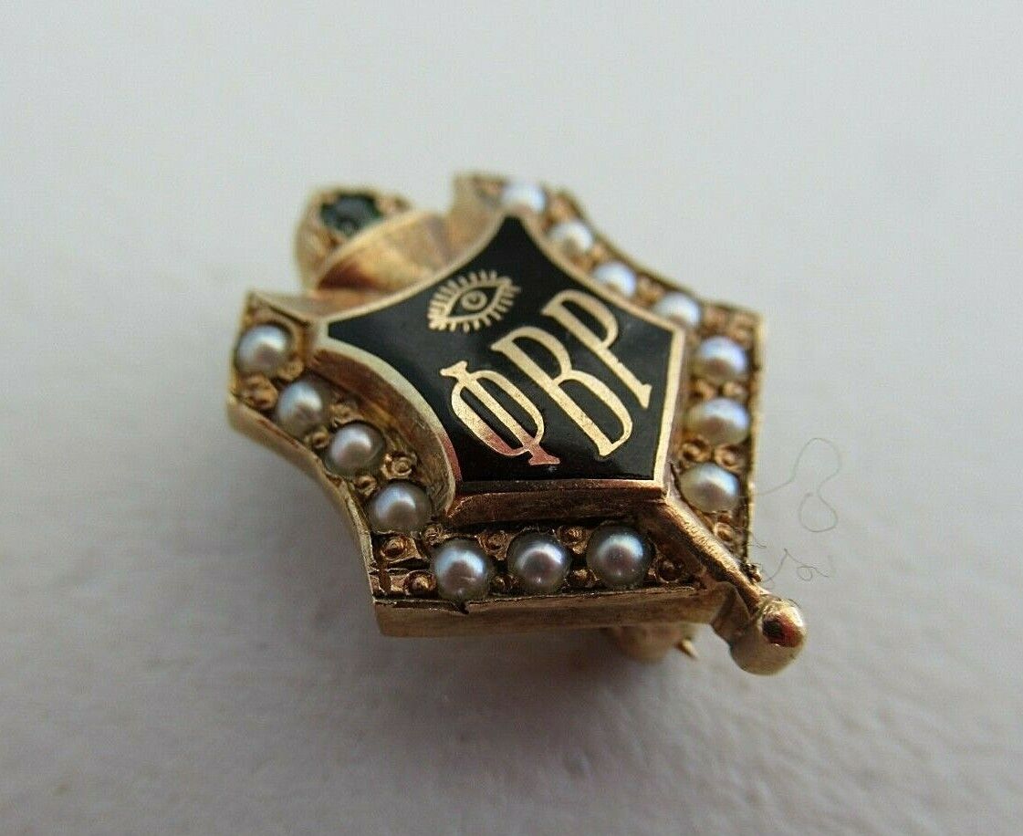 USA FRATERNITY PIN PHI BETA RHO. MADE IN GOLD 10K. RUBY. NAMED. MARKED