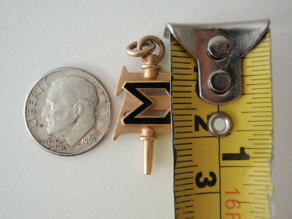 USA FRATERNITY PIN SIGMA KEY. MADE IN GOLD. 4.17GR! ENAMELED. 1916. NA