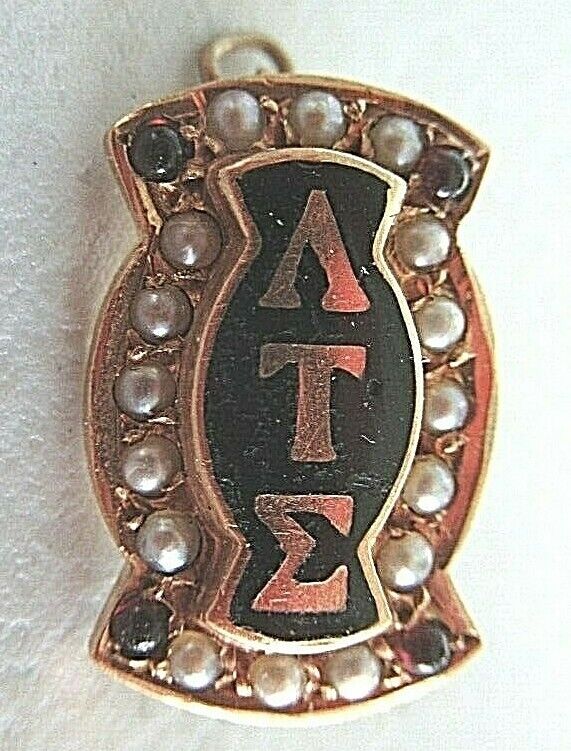 USA FRATERNITY PIN LAMBDA TAU SIGMA. MADE IN GOLD 14K. RUBIES. 1019