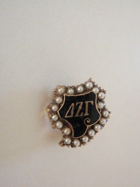 USA FRATERNITY PIN DELTA ZETA GAMMA. MADE IN GOLD 10K. MARKED. 296