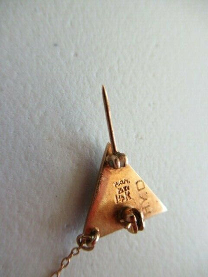 USA FRATERNITY PIN CHI ALPHA SIGMA. MADE IN GOLD 14K. NAMED. MARKED. 7