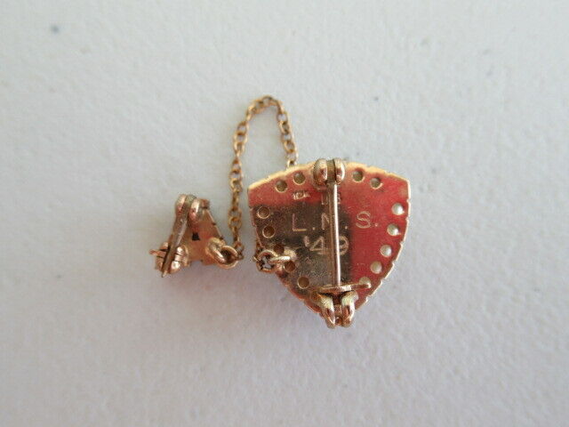 USA FRATERNITY PIN ALPHA KAPPA OMICRON. MADE IN GOLD 10K. RUBIES 1949