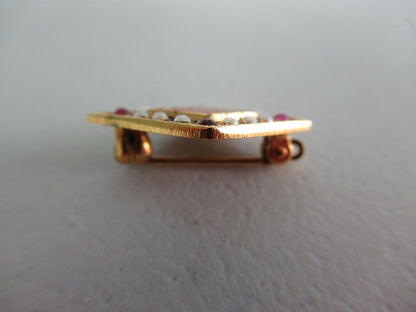 USA FRATERNITY PIN BETA PI SIGMA. MADE IN GOLD. RUBIES. 1003