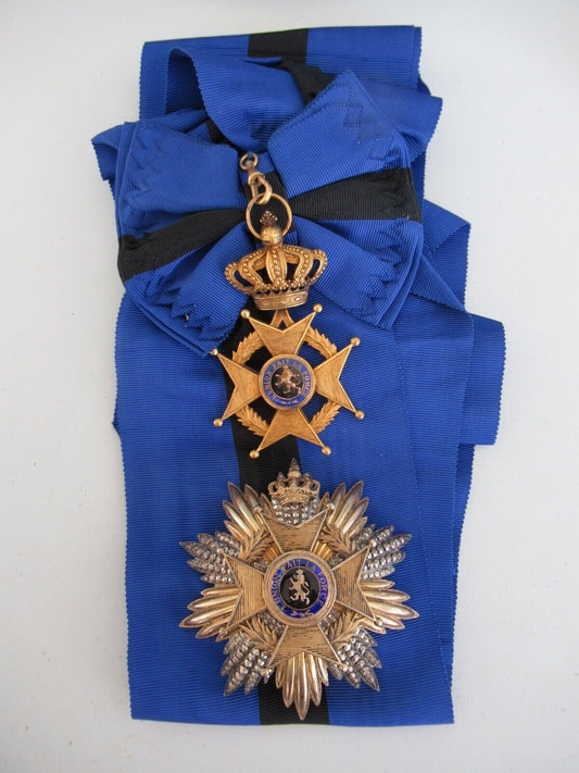 比利时利奥波德二世大十字勋章套装。制造商“FISCH”。稀有的！！