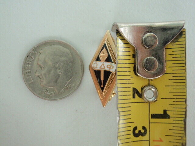 美国兄弟会 PIN OMEGA DELTA PHI。 14K 金制成。已注明日期。已标记。 5