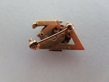 USA FRATERNITY PIN PHI DELTA SIGMA. MADE IN GOLD. 1921 CORNELL! NAMED/