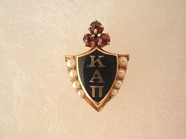 USA FRATERNITY PIN KAPPA ALPHA PI. MADE IN GOLD 14K. 3.77GR! EMERALDS.