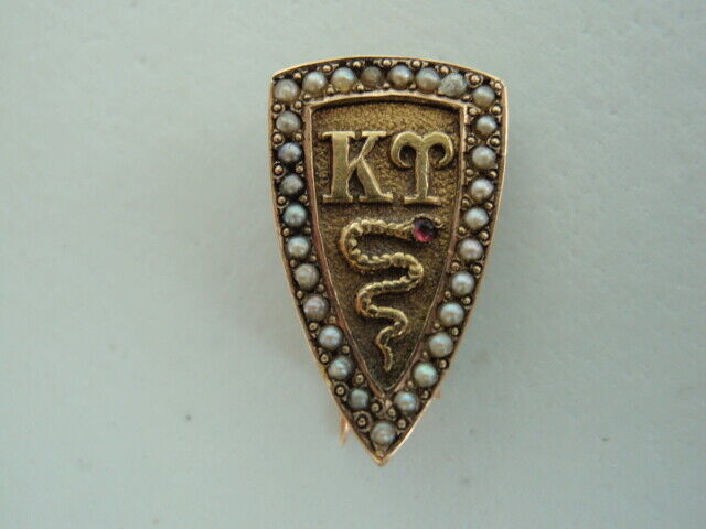 USA FRATERNITY PIN KAPPA UPSILION. MADE IN GOLD. NAMED. 554