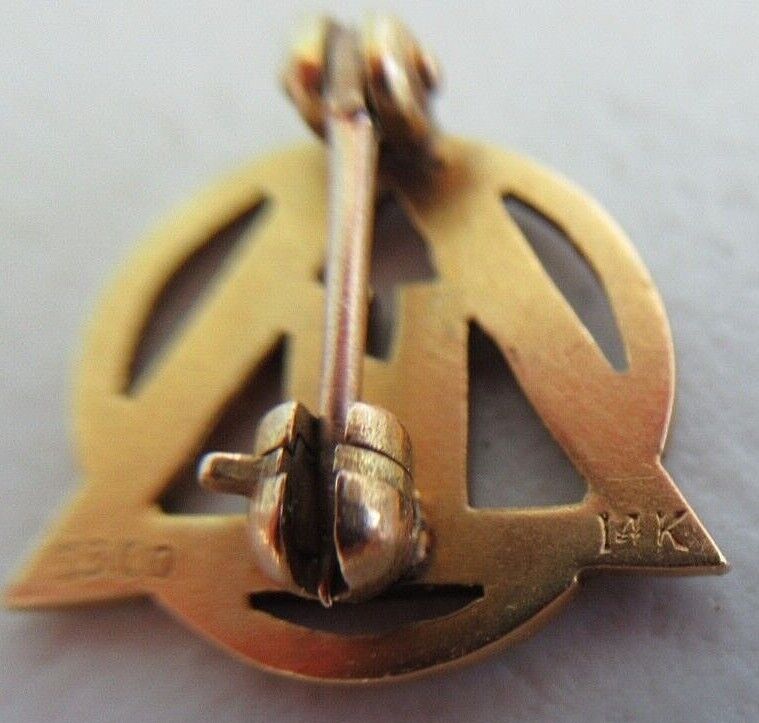 美国兄弟会 PIN DELTA ETA OMICRON。 14K 金制成。已标记。 1828