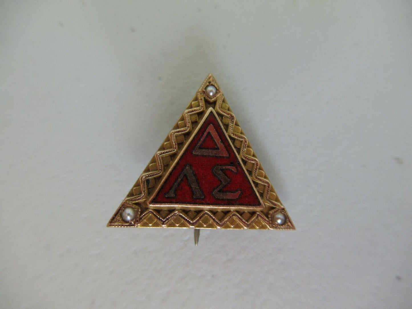 USA FRATERNITY PIN DELTA LAMBDA SIGMA. MADE IN GOLD. NAMED. 853